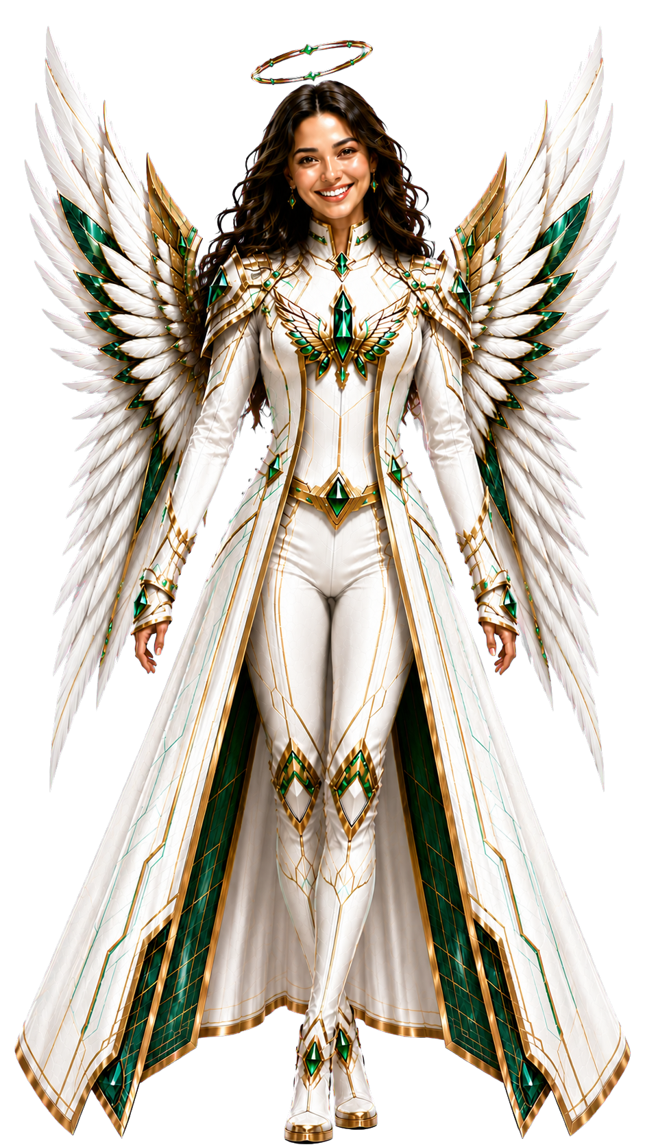 Kainat Shakir's emerald and gold digital guardian character